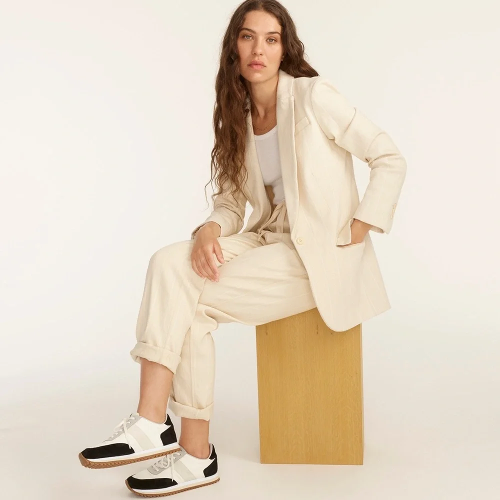 NWT J Crew Alfie blazer in natural denim stripe - Picture 1 of 12